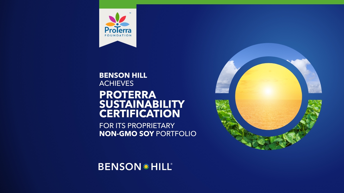 Benson Hill Achieves ProTerra Sustainability Certification for its Proprietary Non-GMO Soy Portfolio